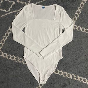 White squareneck bodysuit
